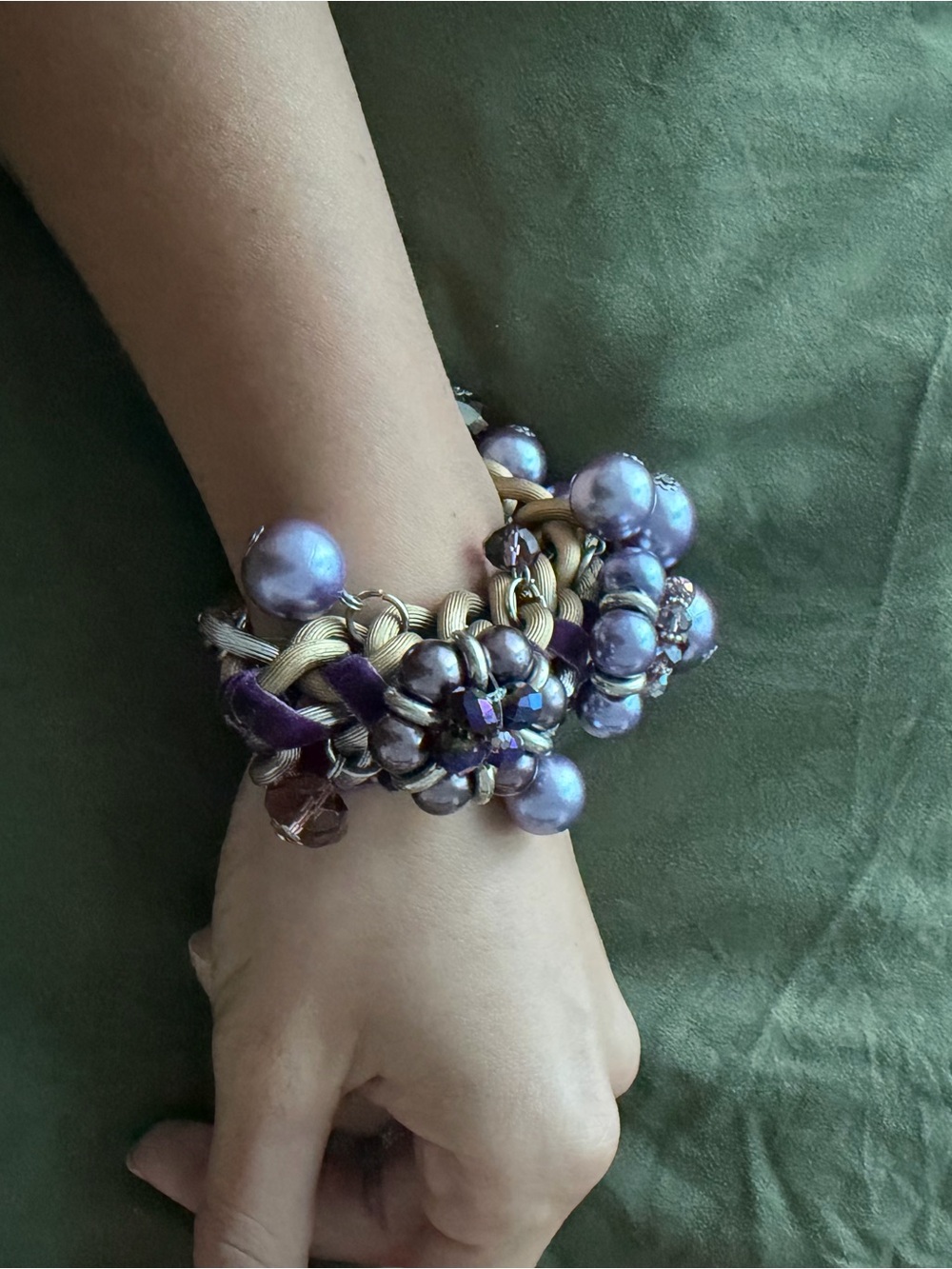 Lilac Pearl Cluster Bracelet - Women Jewelry